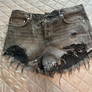 We The Free black distressed denim cutoff shorts size 31